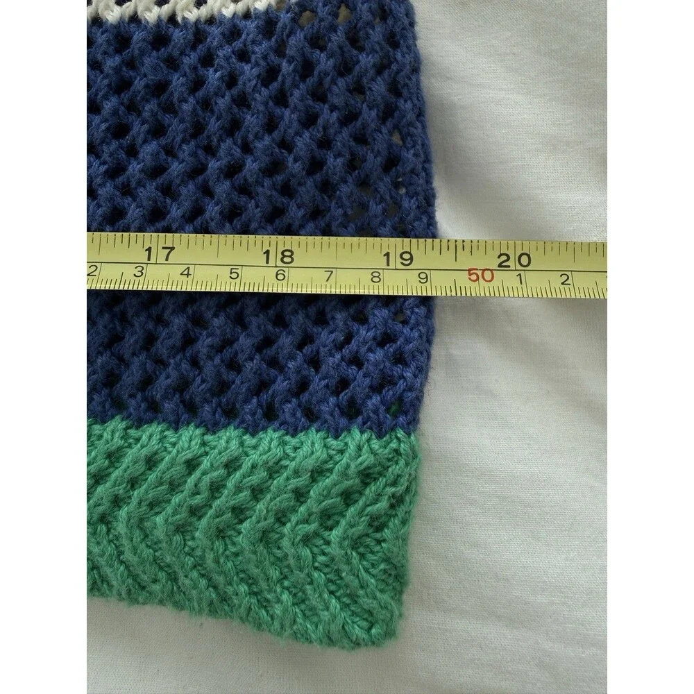 N.E.K. Northeast Knitters  Multi - Color Block Cardigan Sz M. Ramie/Cotton Blend - Picture 11 of 16